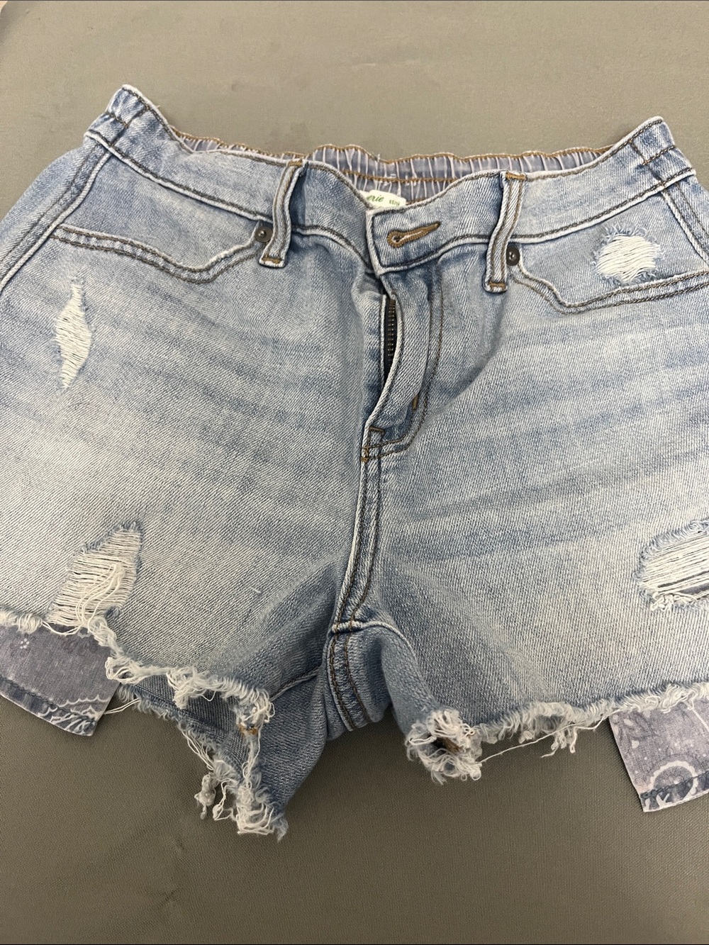 aerie Light Wash Distressed Denim Shorts